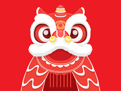 Lion Dance - Lân asian lion flat illustration illustration lion dance lion dance illustration lion head lunar new year lunar new year illustration lunar new year packaging lân múa lân nguyentantai packaging symetric tet tet illustration