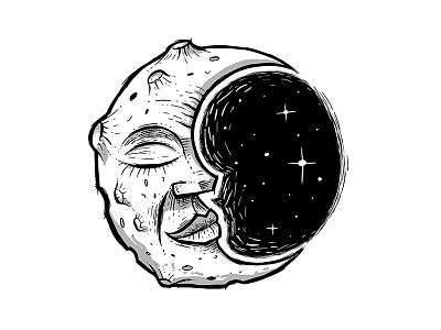 moon face awesome bedtime cool crescent cute good night illustration moon moonshine night positive sky sleep stars t shirt design