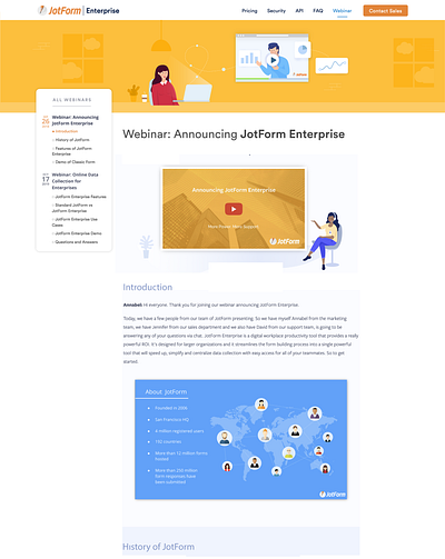 Multiple Webinar Page design face flat illustration illustrator jotform vector web website