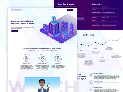 Blockchain-Based Health Insurance Website blockchain clean ui health insurance medical ui design website builder website design