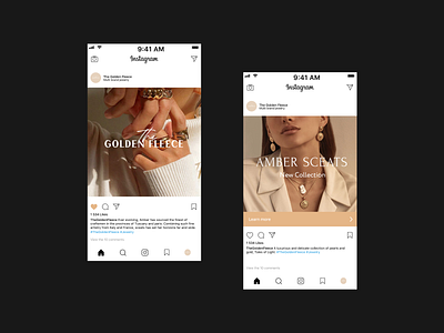 The Golden Fleece - Insta Templates brand branding design earrings gold instagram instagram post jewelry multi brand pearls post product