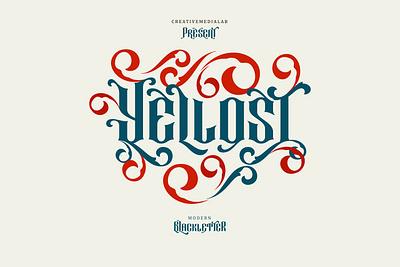 Yellost Font blackletter branding elegant fonts font font design fonts collection gothic gothic font lettering medieval medieval font modern gothic ornamental font retro font sans serif serif serif fonts typography vintage vintage font