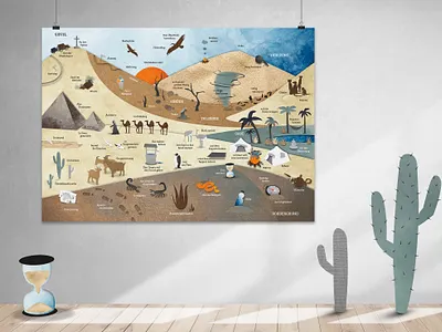 The Desert Map design illustration poster print