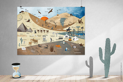 The Desert Map design illustration poster print