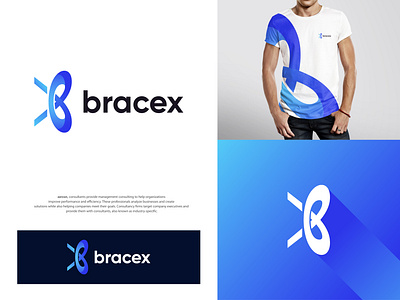 BraceX - Technology Business Logo Design app b logo brand branding business christmas company creative design design geometric lines colorful generate hello dribble icon letter mark logo logo agency logo design monogram tecnology vector