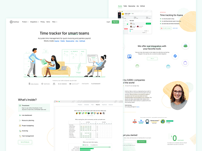 Time tracking for smart teams business character design illustration landing managment team time ui work