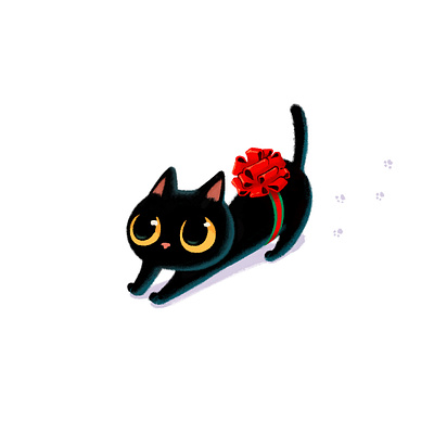 I'm here for you. Lovely Christmas with my Ash! blackcat cat character characterdesign christmas cute design doodle drawing emoji everyday art illustration photoshop