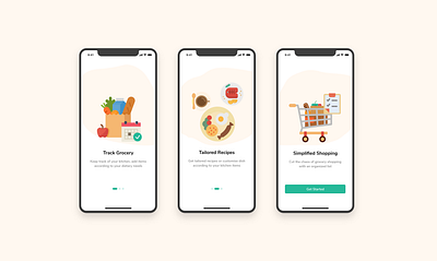 Freshly App - Onboarding adobexd app design design figma freelance freelance design illustraion ios mobile app mobiledesign onboarding onboarding ui ui ui ux ui design