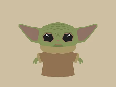 Baby Yoda 3d baby yoda blender illustration low poly lowpoly minimalist star wars starwars yoda