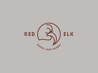 Red Elk Brandy Logo alcohol branding animal logo badge logo branding illustration logo minimal logo nature winter