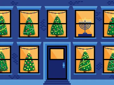 Comparing Hanukkah to Christmas christmas digital editorial hannukah holidays illustration vector