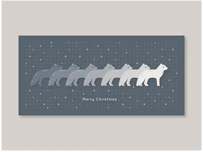 Arctic Fox Christmas Postcard animal arcticfox christmas foil fox illustration postcard print snow