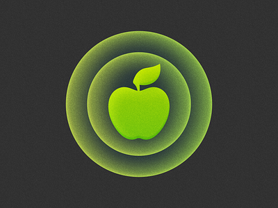 Apple! 3d app apple brand branding figma fruit glow grain grainy green healthy icon illustration logo logo design mark noise symbol texture
