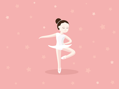 Little Ballerina 03 ai ballerina ballet child cute dancer design flat girl illustration minimal vector