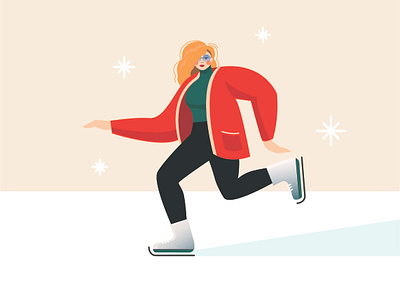 Winter fun blondie drawing girl illustration illustrator skating vectorart woman