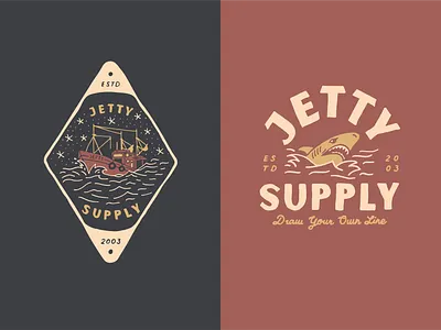 Jetty SS20 hand drawn illustration lettering shark ship tattoo tshirt design