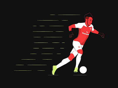 Aubameyang, the quick Gunner arsenal character design gunner illustration