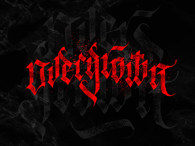 Overgrown calligraphy custom gothic letters logo tattoo