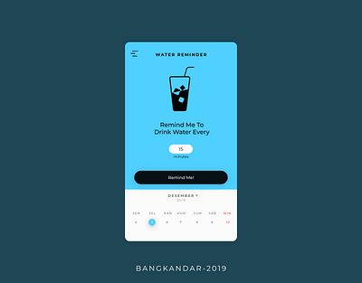 Water Reminder Apps apps bangkandar behance blue branding deribbble design designer indonesia inspiration instagram simple ui uiux water reminder