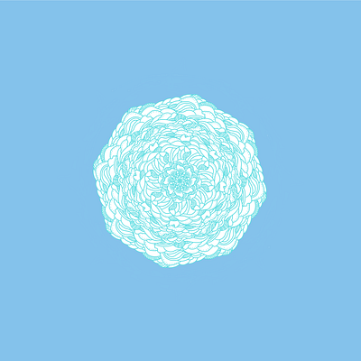 Kaleidoscope Series - "Blue Floral" design illustration procreate