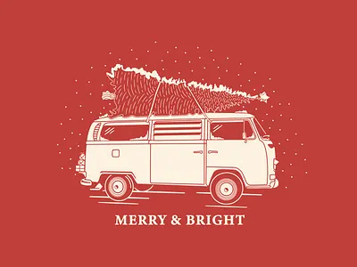Merry & Bright Mug christmas mug snow snowflake tree volkswagen