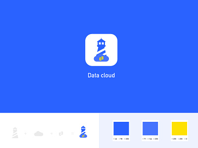 Logo Design beacon brand cloud data icon lighthouse logo pharos visualization