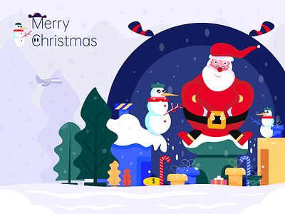 Merry Christmas branding branding design gift illustration illustration art imagination interface design merry christmas new year snowflake snowman vector illustrations