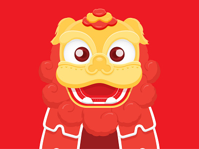 Lion - Sư asian mascot flat illustration lion lion dance lunar new year lunar new year illustration lunar new year packaging nguyentantai northern lion dance packaging sư tet tet illustration tet packaging vector illustration