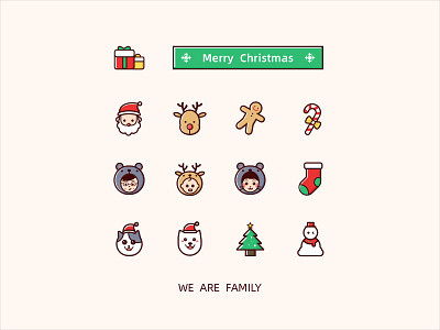 Merry Christmas illustration logo ui