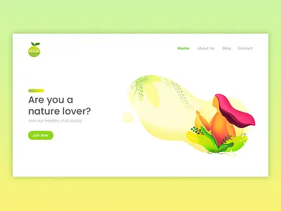 Website Banner banner design design illustration illustrator minimal nature nature illustration onboarding screen procreate art ui vector vegan website design websites