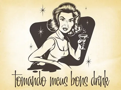 Bons Drink advertising art design fifities glamour illustration kitsch lowbrow lowbrow art retro vector vintage vintage advertising