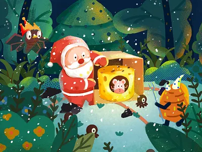 圣诞 branding design flat 应用 插图