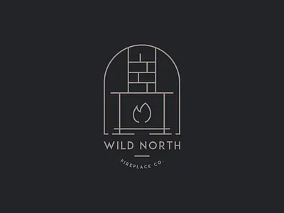 Wild North Fireplace Co. badge logo branding illustration logo minimal