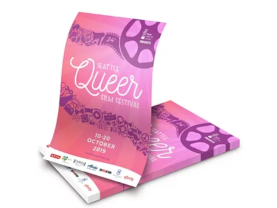 Seattle Queer Film Festival - branding branding design film festival layout magazine poster queer typography