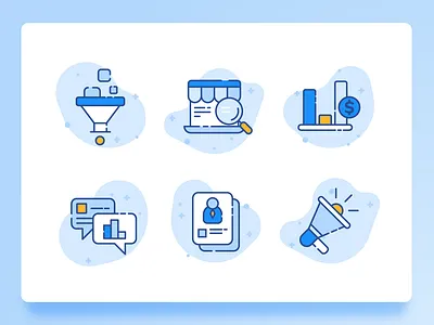 Marketing Icon 2 2d analytics blockchain digital marketing finance fintech flat funnel icon design icon set illustration line icon marketing marketplace megaphone modern profit sales ui ui ux