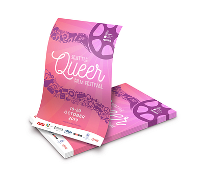 Seattle Queer Film Festival - branding branding design film festival layout magazine poster queer typography