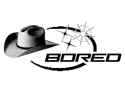 BORED collage cowboy delamerle design illustration kaitlin de la merle kaitlindelamerle photoshop typography vector