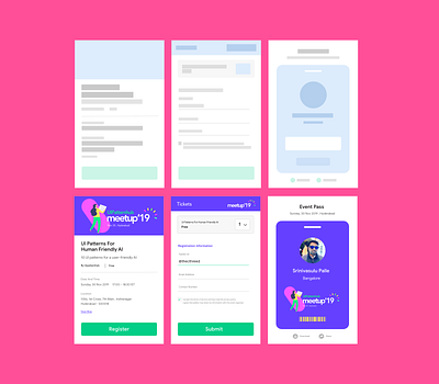 Design event registration flow concept creative uidesign uipattern uipatternhub uxui visual design