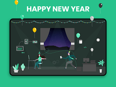 Happy New Year Design attractive branding clean custom design design illustration new year design typography ui ux vector web website