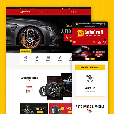 Auto Crafts & Parts Equipment – eCommerce Responsive Theme opencart prestashop responsive shopify template woocommerce wordpress