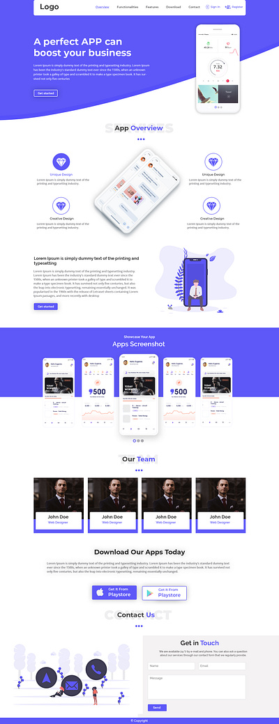 App Landing Page app ui ux webdesign