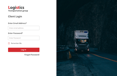 Logistics Login Page uiux website