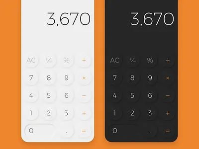 "Nuemorphism" Calculator UI app calculator ui design mobile app mobile app design mobile ui neumorphism skeuomorphism ui