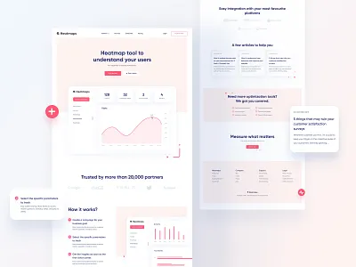 Landing Page Design for Heatmaps app branding colors dailyui dashboard dashboard design design dribbble best shot inspiration interaction design interface landing page minimal shot typography ui ui ux ux web website