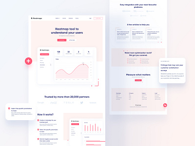 Landing Page Design for Heatmaps app branding colors dailyui dashboard dashboard design design dribbble best shot inspiration interaction design interface landing page minimal shot typography ui ui ux ux web website