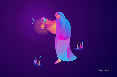 The Hermit design flat gradient illustration tarot vector zodiac