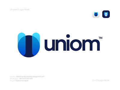 U + O Logo Mark brand identity branding design gradient icon iconic logo lettermark logo logo design logo designer logo mark logodesign logos minimal modern logo o logo startup symbol design u logo vector