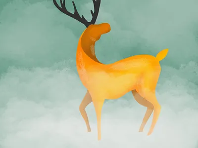 Deer - 1st Procreate Illustration 1st abstract abstract design adobe app art blue branding character clean concept creature design flat icon illustration illustrator logo minimal space