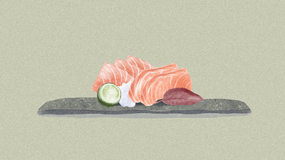 salmon sashimi illustration