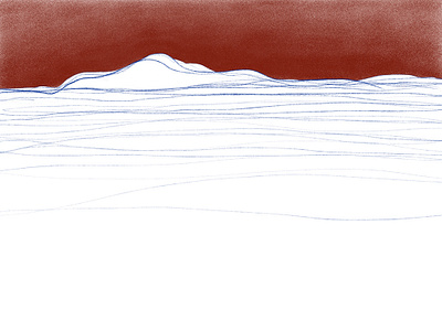 Red View-1 comic design illustration ipad minimal minimalism mountain red sky view